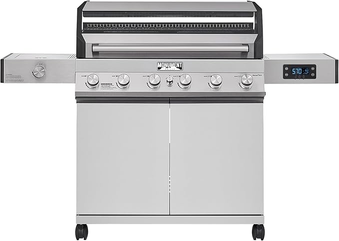 Monument Grills 6+1 Convertible Natural Gas Smart bbq Grill, 6 Burners & 1 Side by MonumentGrills