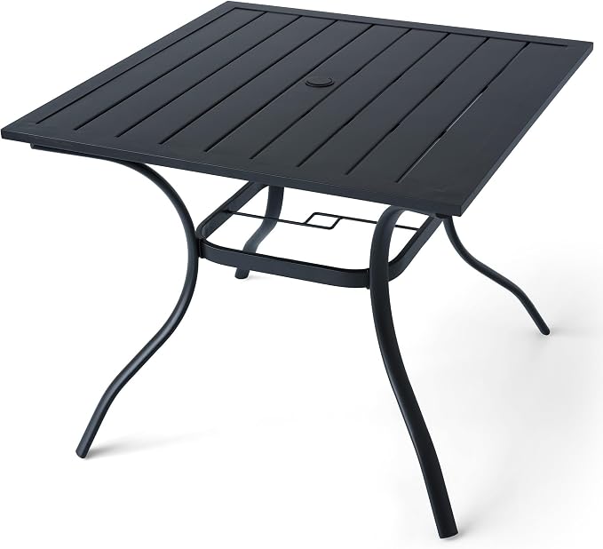 Patio Dining Square Table Outdoor Steel Table by Virvla