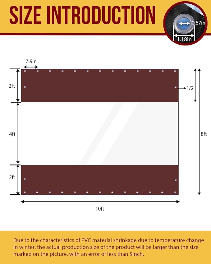 FoundGo 8'H x 10'W Vinyl Curtains - Image 2
