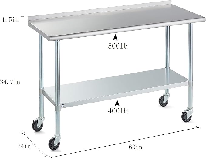Stainless Steel Table for Prep & Work - Image 3