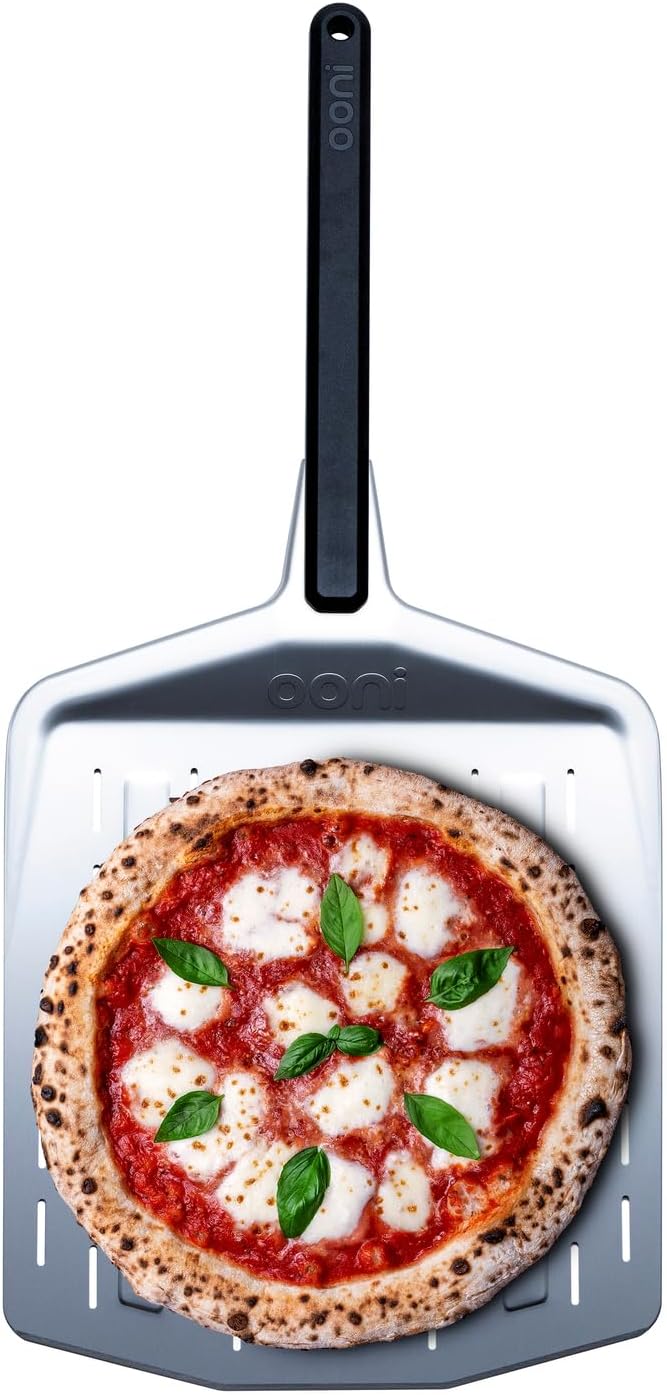 ooni 12” Perforated Pizza Peel – Aluminum Metal Pizza Peel 12 Inch, Pizza by Ooni