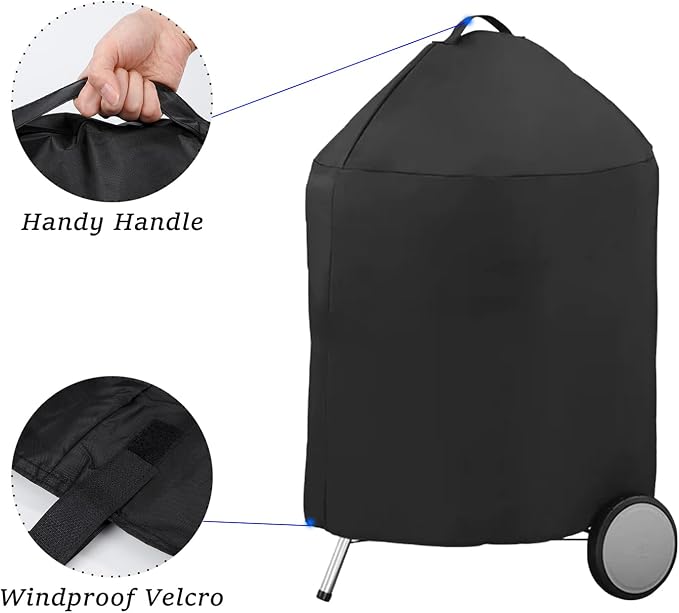 Round BBQ Grill Cover for 18 Inch Charcoal Grills Waterproof, Fade Resistant - Image 3