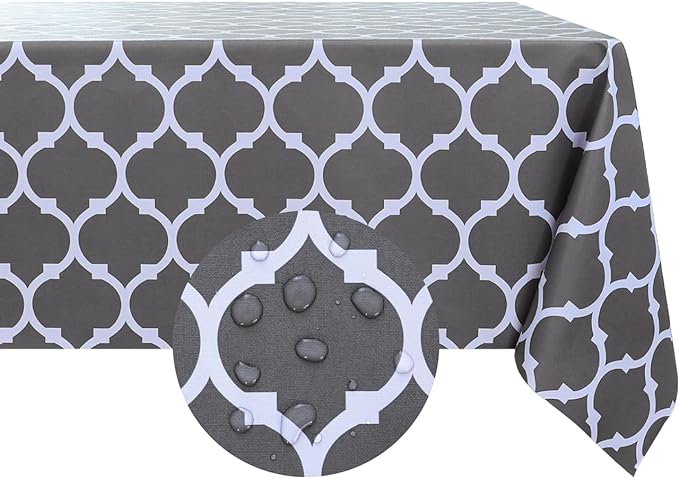 Romanstile Rectangle Plastic Tablecloth, 100% Waterproof Oil-Proof Checkered by Romanstile