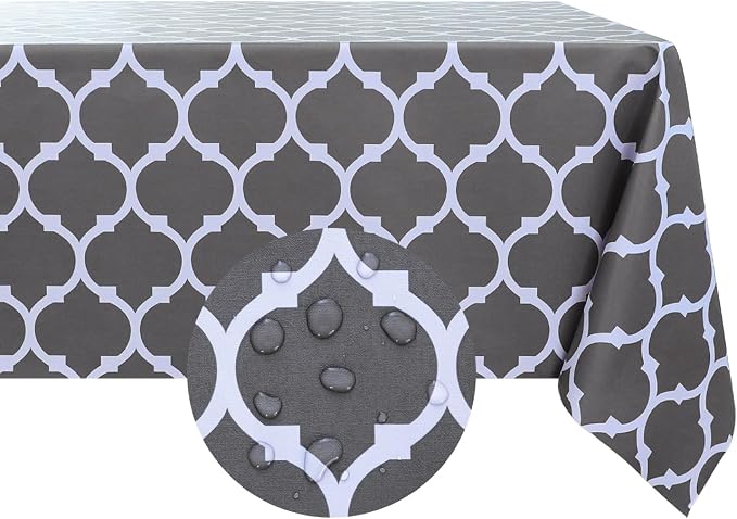 Romanstile Rectangle Plastic Tablecloth, 100% Waterproof Oil-Proof Checkered by Romanstile