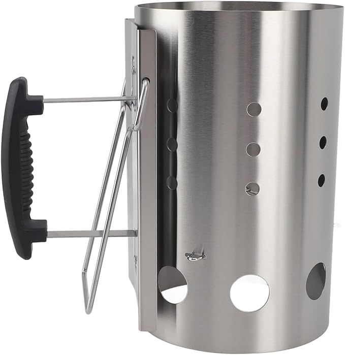 Agatige Charcoal Grill Chimney Starter, Stainless Steel Portable Charcoal by ExploreFromOrfaty