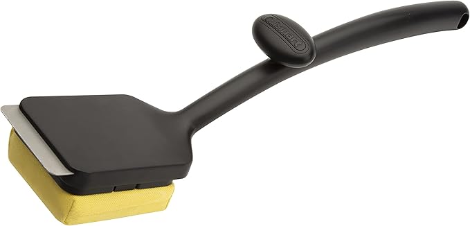 Grill Brush, Bristle-Free Steam Cleaner with Silicone Head, Black/Yellow