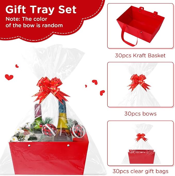 Tuanse 30 Pcs Basket for Gift Empty DIY Bulk Gift Basket Kit - Image 3
