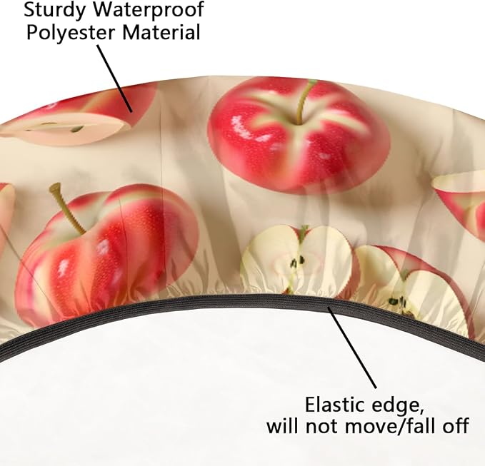Apples Red Fruit Bright Round Table Cloth Cover, Elastic Edge Waterproof - Image 5