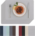 SHACOS Placemats Set of 6 Faux Leather Waterproof Leakproof Wipeable PU by SHACOS