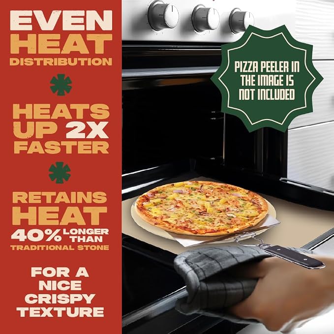 Concord Pizza Stone with Cordierite Heatwell Technology. Pizza and Bread Baking - Image 4