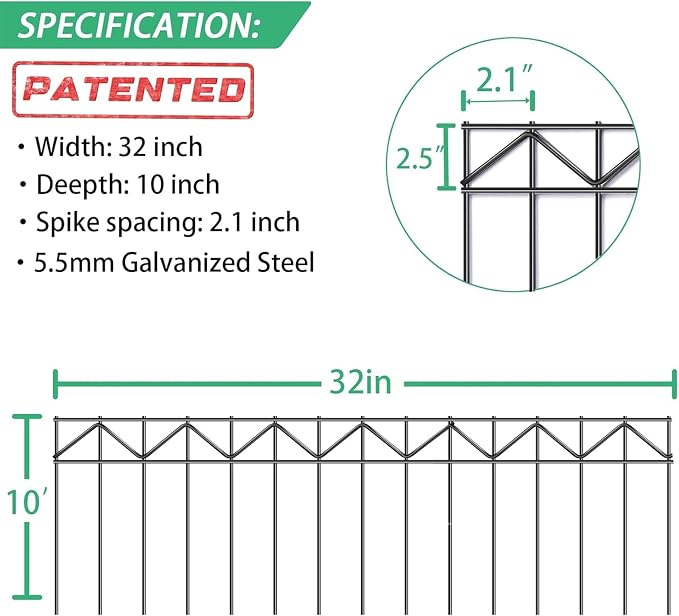 15 Pack 32" L x 10" H Animal Barrier Fence, No Dig Fence Patented Product - Image 2