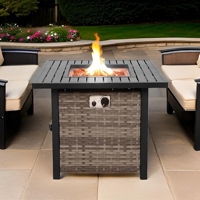 Basel Propane Fire Pit Table 30” Outdoor Firepit 50, 000 BTU Firepits - Image 3