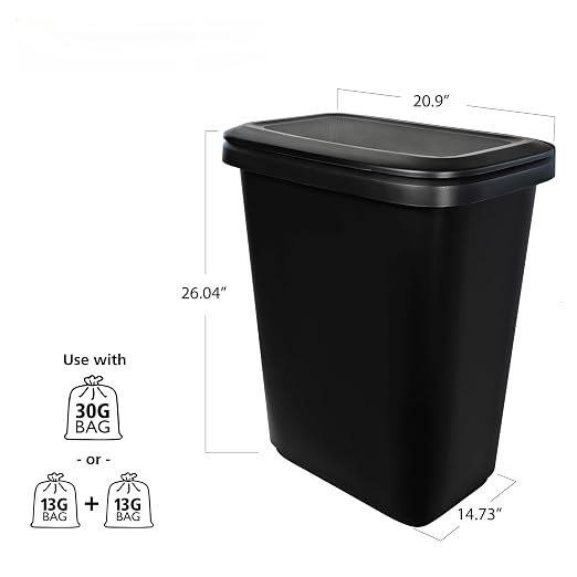20.4 Gallon Plastic Recycling Bin, Two Compartment Garbage Container - Image 2