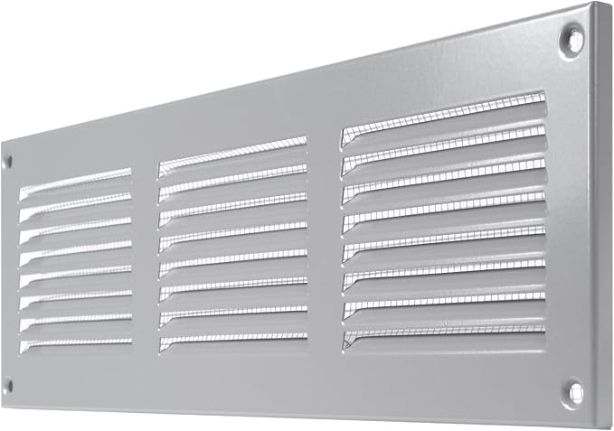 Repa Market 12x4 Inch Air Vent Cover/Gray Galvanized Steel Louvered Grill Cover - Image 6