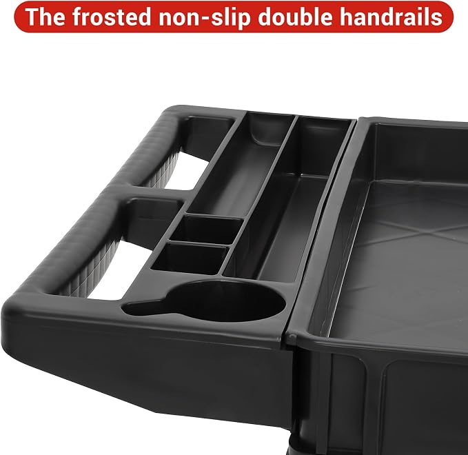 Service Cart 2-Shelf, Storage Handle, 500 lbs Capacity, - Image 3