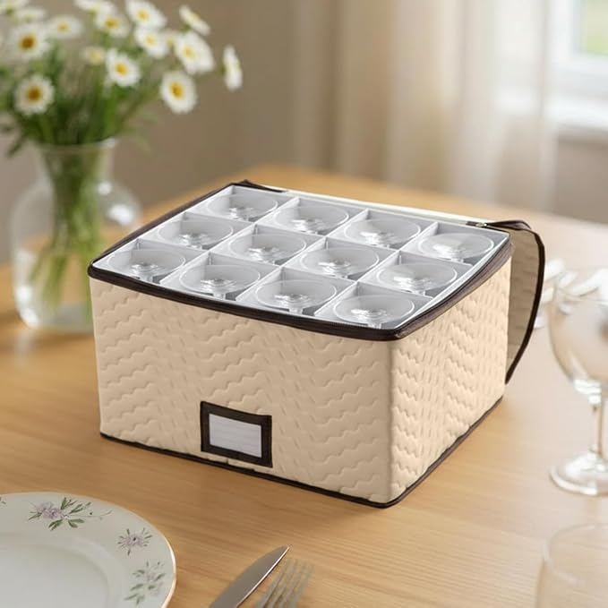 Wine Glass Storage Box with Dividers - Image 6