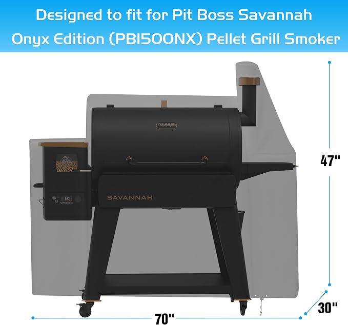 Grill Cover for Pit Boss Savannah Onyx Edition Wood Pellet Grill PB1500NX Heavy - Image 6