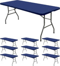 10 Pack Stretch Fabric Table Top Cap Cover, fits 6' Tables, Spandex Table by REWOMC