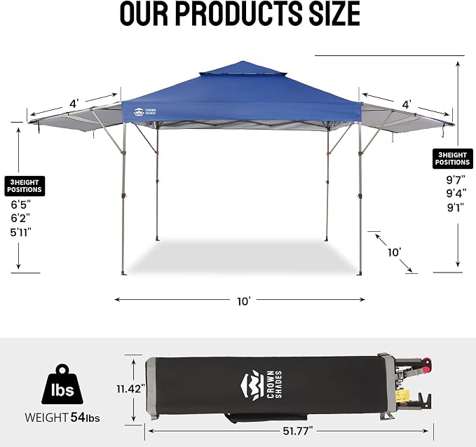 CROWN SHADES 10x10 Pop up Canopy Tent Patended Centerlock Instant Commercial - Image 6