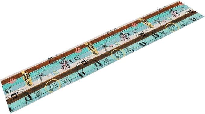 Retro Summer Table Runner, Coastal Starfish Beach Seashell Ocean Nautical - Image 6