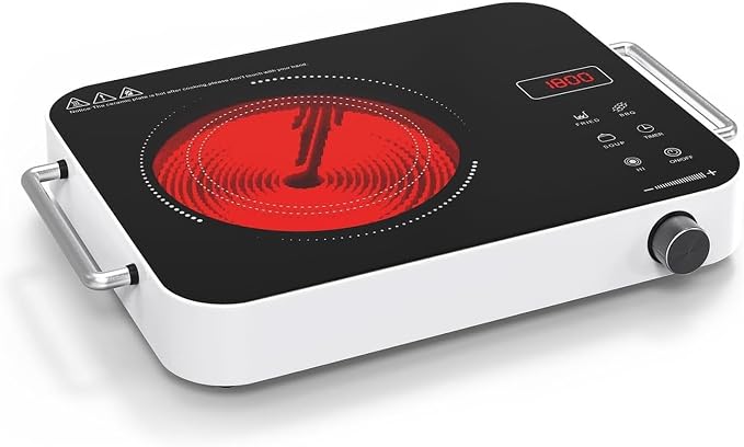 Electric Cooktop 110v, Portable Electric Stove 1800W Infrared Hot Plate by Nafewin
