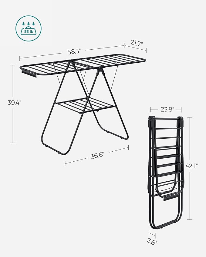 SONGMICS Clothes Drying Rack, - Image 6
