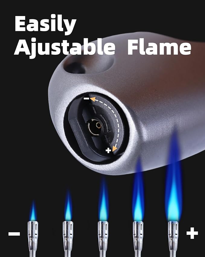 Butane Lighter Long Jet Flame Lighter, Refillable Torch, 360° Flexible Neck - Image 5