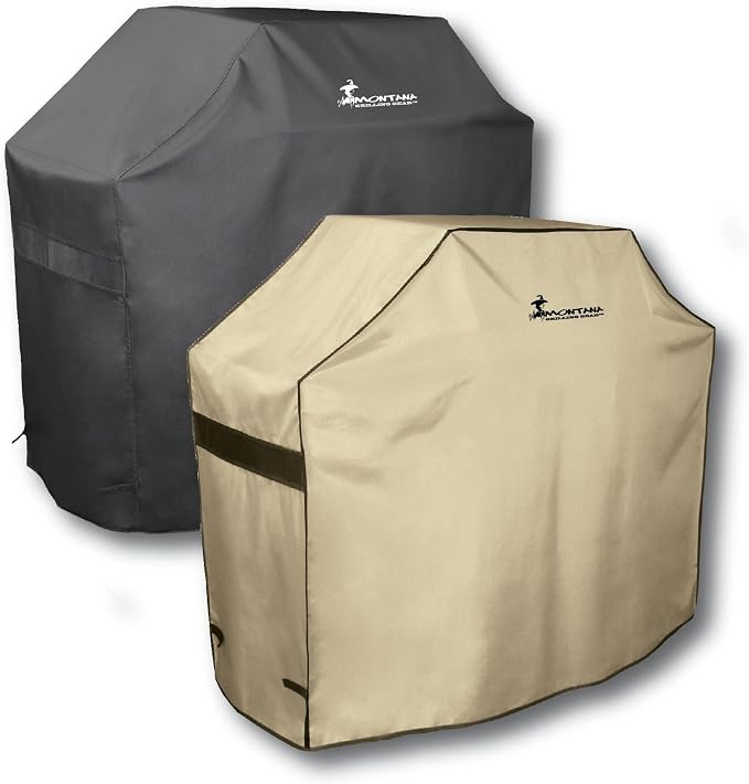 Reversible, Environmentally Friendly, Ventilated, BBQ Grill Cover, Medium – 56” by MontanaGrillingGear