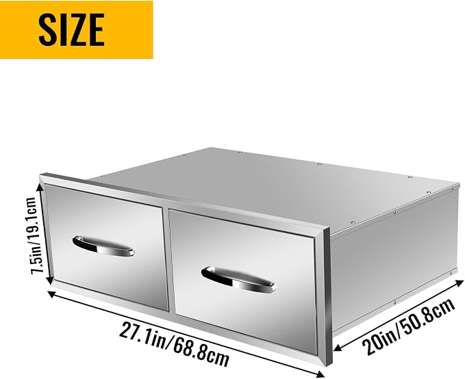 Outdoor Kitchen Drawers, Flush Mount Triple Access BBQ Drawers - Image 2