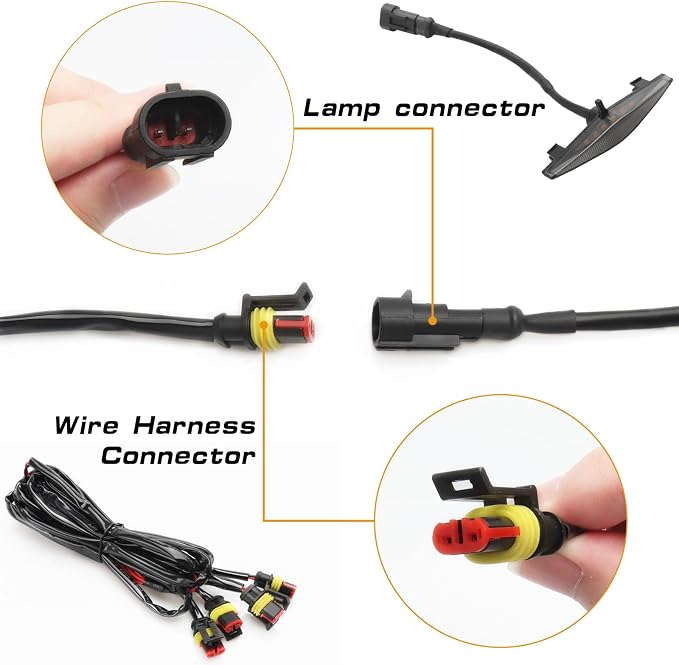 4 PCS Grill Led Lights, Amber Raptoor Grille Lights Plug Play Car Accessories - Image 4
