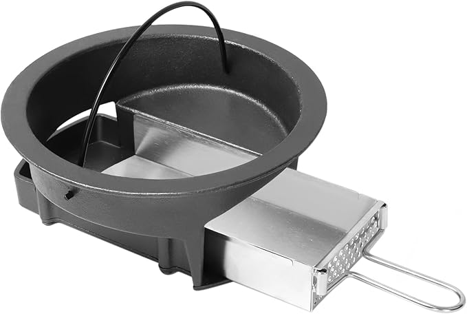 KAMaster 2 in 1 Cast Iron Ash Can Fit Kamado Grill Classic Joe, by KAMaster