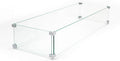 AMS Fireplace | Fire Pit Table Square/Rectangular Tempered Glass Wind by AMSFireplaceInc