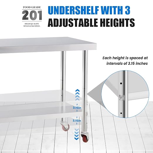 Stainless Steel Table for Prep & Work - Image 8