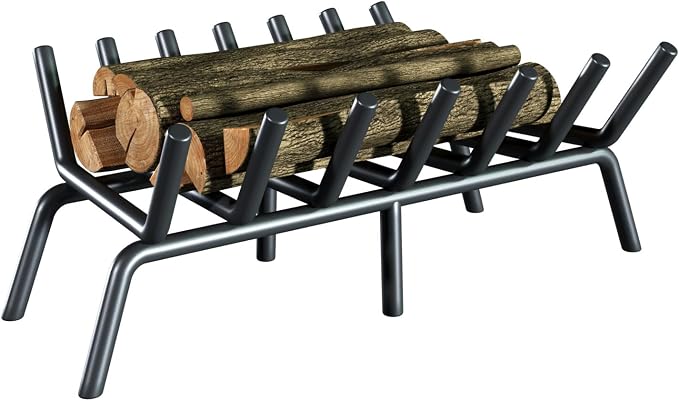 21-Inch Fireplace Grate, Heavy Duty 7-Bar Log Rack Holder Made of Solid Round by jkxoo