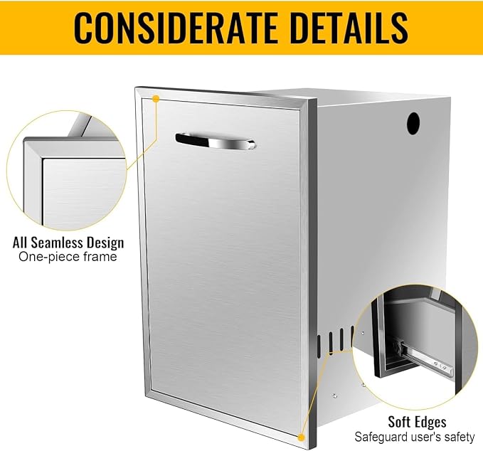 Outdoor Kitchen Stainless Steel Triple Access BBQ Drawers - Image 5
