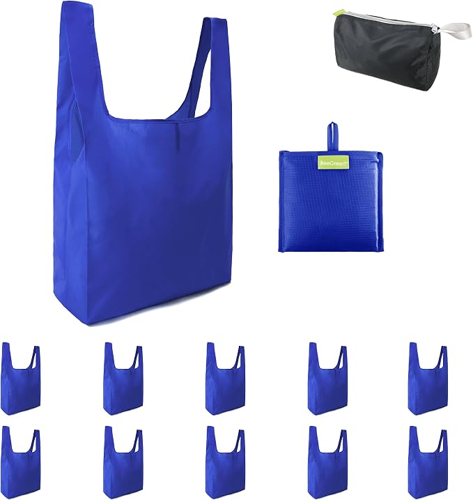 BeeGreen Blue Reusable Grocery Bags Wholesale Blue Reusable Kitchen Bags Bulk by BeeGreen