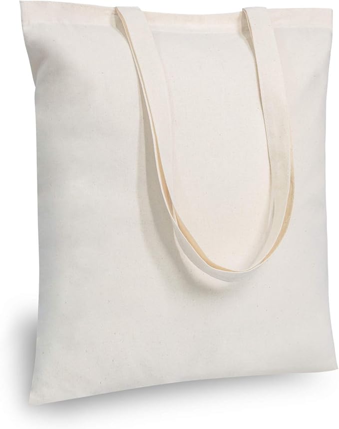 TOPDesign 48-Pack Economical 16"x15" Cotton Tote Bags, Lightweight Medium by TOPDesign