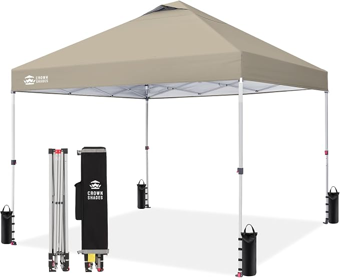 CROWN SHADES 12x12 Pop Up Canopy Outside Canopy, Patented One Push Tent Canopy by CrownShades