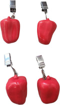 TwoFish Home Set of 4 Red Pimiento Resin Tablecloth Weights Clips Red Pimiento by TwoFishHomeFashionLLC
