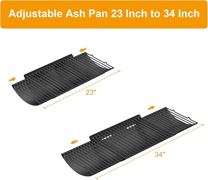 23" to 34" Adjustable Ash Pan for Charcoal Grill Chargriller 1224 1324 2121 - Image 2