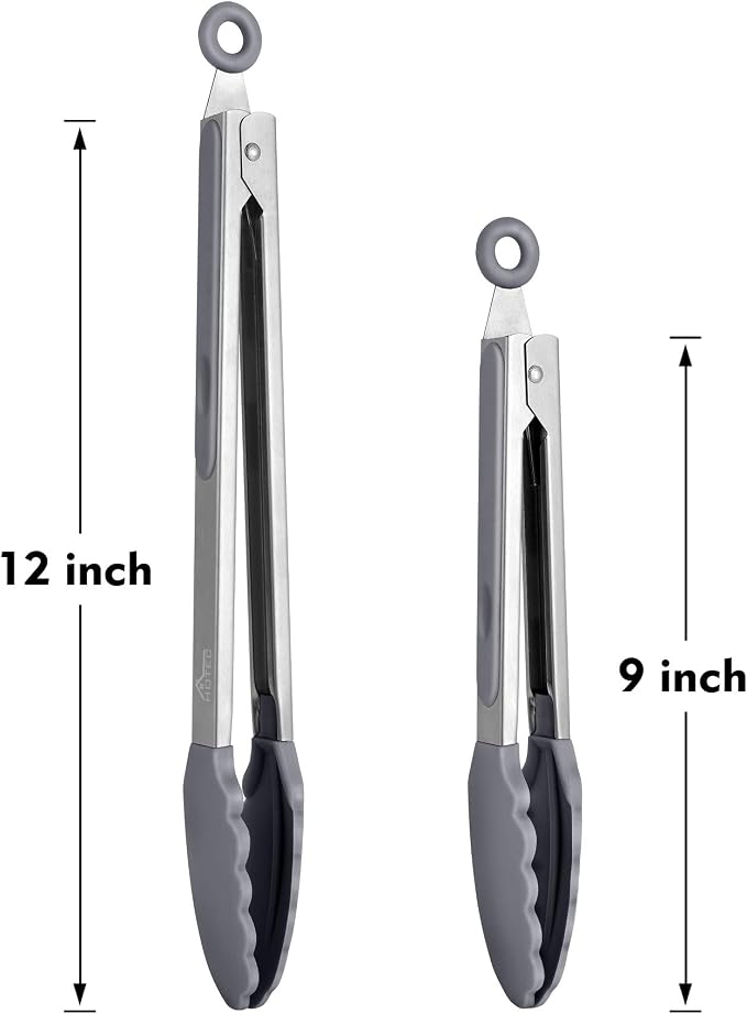 HOTEC Premium Stainless Steel Locking Kitchen Tongs - Image 7