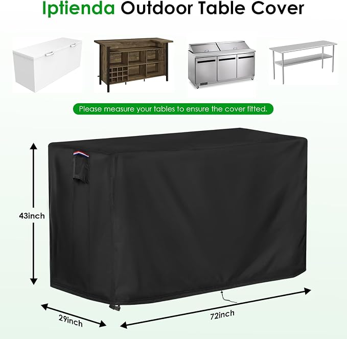 Outdoor Table Cover for Bar Height Outdoor Furniture, Waterproof Prep Table - Image 2