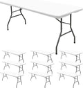 10 Pack Stretch Fabric Table Top Cap Cover, fits 6' Tables, Spandex Table by REWOMC