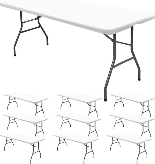 10 Pack Stretch Fabric Table Top Cap Cover, fits 8' Tables, Spandex Table by REWOMC