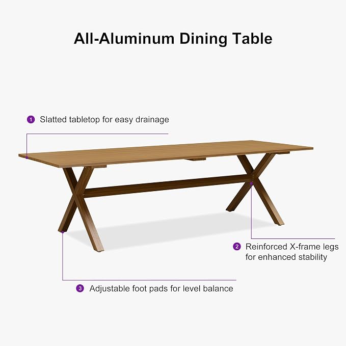 PURPLE LEAF Outdoor Dining Set for 10 - Image 8