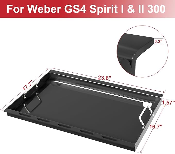 6787 Full Size Griddle Insert for Weber Spirit I & II 300 Series Gas Grills - Image 4