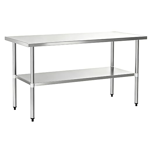 Stainless Steel Work Table 30 x 72 Inch, NSF Commercial Prep Table by OKEYOLIVE