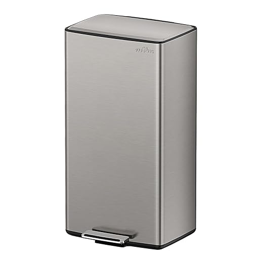 mVm Kitchen Trash Can, 40Liter / 10.6 Gal Brushed Stainless Steel Trash Can by mVm