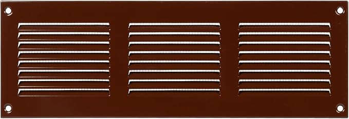 Repa Market 12x4 Inch Air Vent Cover/Brown Galvanized Steel Louvered Grill Cover by RepaMarket