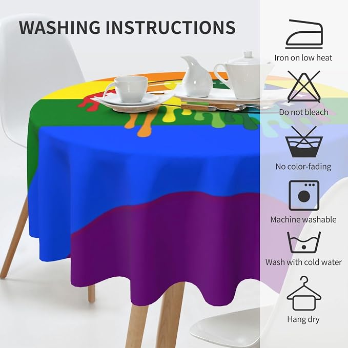 Homosexual Round Tablecloth Lesbian Rainbow - Image 6